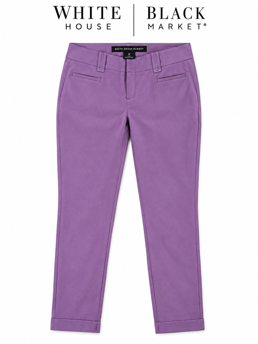White House Black Market The Slim Crop Pants Women’s 8 Purple Lavender Ankle